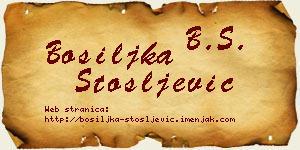 Bosiljka Stošljević vizit kartica